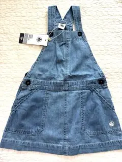 プチバトー　デニムスカート　ワンピース　ジャンパースカート104サイズ新品