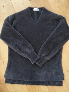 OPAQUE.クリップ　起毛ダークグレー Vネック 長袖ニット 38/M