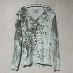 ニコルクラブ Vネック ロング Tシャツ y2k archive 薄緑 46のサムネイル