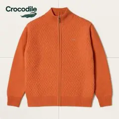 J1229@ 新品タグ付き LACOSTE ジップアップニットジャケット M