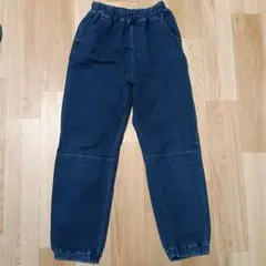 ジーユー　GU ダークブルー デニムカーゴパンツ　150