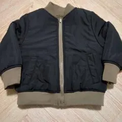 100cm　カーキ　ブラック 　MA-1 アウター　 子ども服　ポケット付き