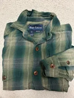 ラルフローレン　Italy ポニー無し　オンブレシャツ　チェック　レーヨン ラルフローレン Italy ポニー無し オンブレシャツ チェック レーヨン