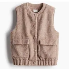 【タグ付き】H&M フラッフィベスト シャギー ライトピンク