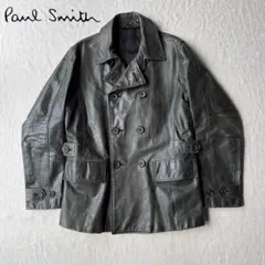 Paul Smith ポールスミス 羊革 ダブル レザー カーコート Lのサムネイル