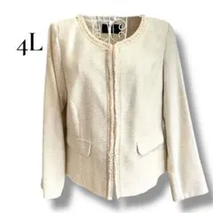 ノーカラーツイードジャケット 大きいサイズ 17号 入学式 入園式 セレモニー