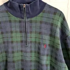 ポロ　ラルフローレン ハーフジップ　ブルゾン　ブラックウォッチ　チェックカラー