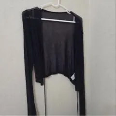 SHEIN シアー 長袖 カーディガン ブラック S