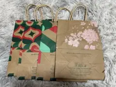 スターバックスショップ袋 花柄袋セット