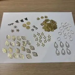 ハンドメイド素材 まとめ売り ゴールド金属パーツセット