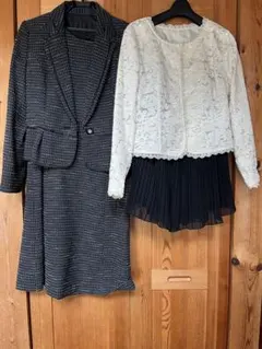 セレモニースーツ ツイードジャケット レースブラウス ワンピース 9AR64