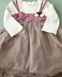 『早い者勝ち！』petit main 80 ワンピース 白 ピンク ベージュ