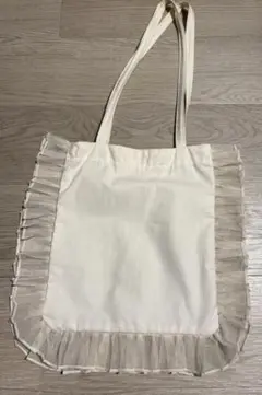 プリーツフリル付きトートバック エコバッグ