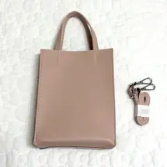 新品 ショルダーバッグ ハンドバッグ くすみピンク 2way スクエア 女性