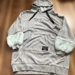 lovetoxic M グレー フード付きパーカー