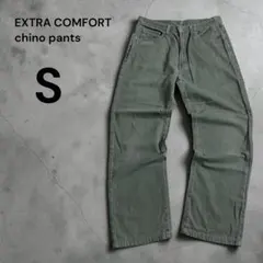 【A16】EXTRA COMFORT チノパン S カーキ カジュアル 古着