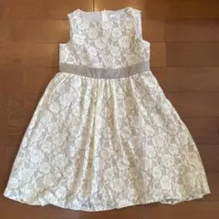 【値下げ】アイボリー 花柄レースドレス 100cm~