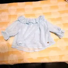 earth music&ecology 水色フリル長袖シャツ 95