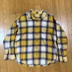 GU フランネルシャツ イエロー M