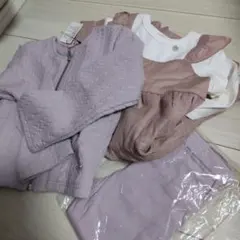 新品 110㎝ プティマイン 薄紫ジャケット ワンピースセット