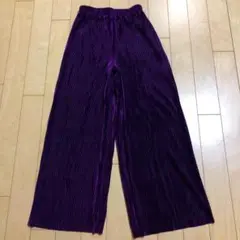 美品ベロアワイドパンツMメンズPURPLE紫パープル送料無料