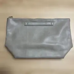 グレー レザー クラッチバッグ