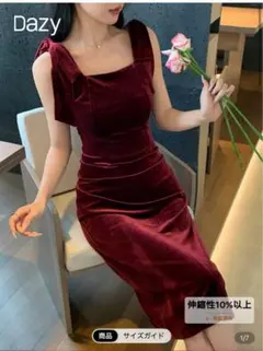 SHEIN Dazy ベルベット メディアムドレス クリスマス レディースドレス