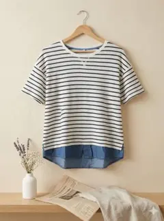 ストライプ 半袖Tシャツ Lサイズ