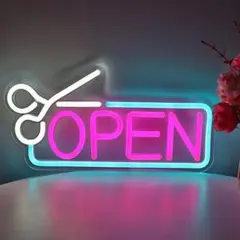 New最安値 はさみファッション用カッター&OPEN LED ネオンサイン