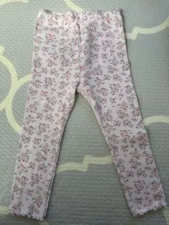 花柄コーデュロイキッズレギンス