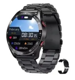 【早い者勝ち】AMOLED 軍用規格　スマートウォッチ　ブラックメタルバンド