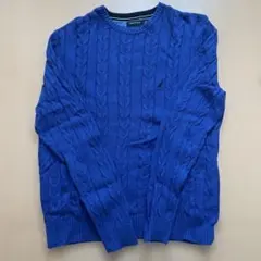NAUTICA ブルー ケーブルニットセーターのサムネイル