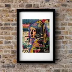 真珠の耳飾りの少女 グラフィティ ART poster