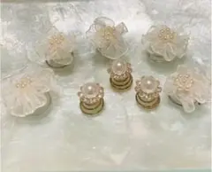 髪飾り　結婚式　パーティー　お花　クリスタルのサムネイル