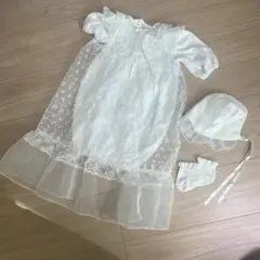 ベビードレス ホワイト フリル付き