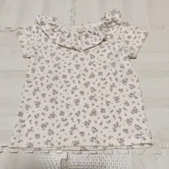 花柄フリル付きTシャツ 90サイズ