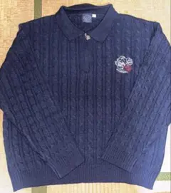 remember ネイビー Charm Zip Cable Knit