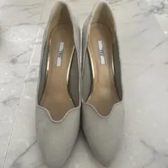 R&E ☆スエード☆グレー☆パンプス☆23.5cm