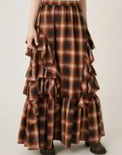 Lily Brown コットンラッフルティアードス カート