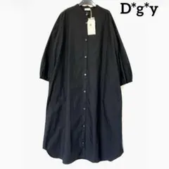 Dgyバンドカラーワンピース　綿ダンプバイオウォッシュ加工　新品タグ付き