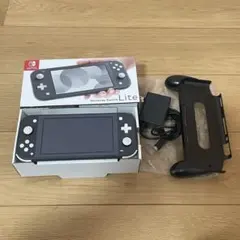 美品！Nintendo Switch Lite グレー 本体 ハンドルグリップ