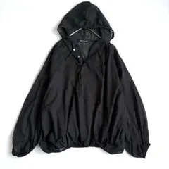 現行品 ミズイロインド フードプルオーバー コットン100% 日本製 ワイド 黒