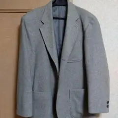 グレー ウール混紡 シングルブレストジャケット