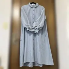WEGO グレー 長袖シャツワンピース