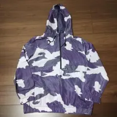 古着 ナイロンアノラックパーカー パープル カモフラ wildfable