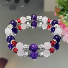 アメジストとローズクォーツのブレスレット 16.5cm