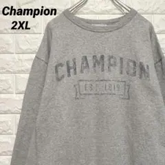 【Champion】ロゴスウェットプルオーバー グレー US古着