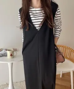 きれいめポンチVネックワンピースのサムネイル