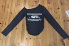 オフショルダー ウエストシェイプ　ダークグレー Tシャツ