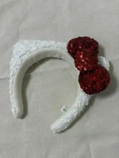 USJ　ユニバ　キティ　白　赤　カチューシャ　スパンコール　キティちゃん